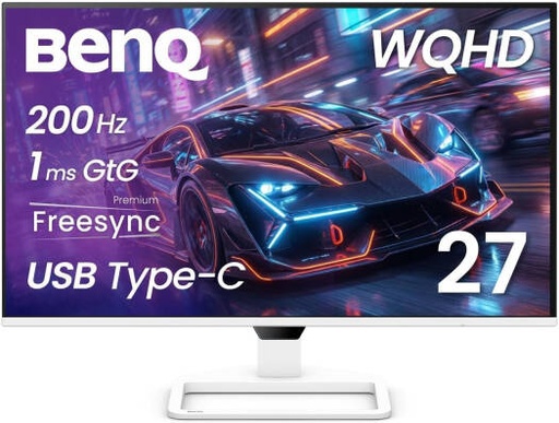 [EW270Q] BenQ EW270Q Monitor, 27" IPS Display, QHD Resolution, 200Hz Refresh Rate, 1ms (GtG) Response Time, AMD FreeSync Premium, 1.07 Billion Display Colors, White | EW270Q