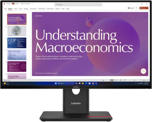 [64B9GAT1UK] Lenovo ThinkVision T24D-40 Monitor, 24" IPS Display, FHD Resolution, 120Hz Refresh Rate, 4ms (GtG Extreme Mode) Response Time, 16.7m Color Display, Black | 64B9GAT1UK