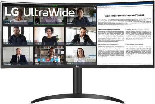 [34BR55QC] LG 34BR55QC UltraWide Curved Monitor, 34" VA Display, WQHD Resolution, 100Hz Refresh Rate, 5ms (GtG) Response Time, 1800R Curvature, Picture-By-Picture, Black | 34BR55QC