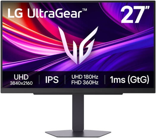 [27G810A-B] LG UltraGear G8 Gaming Monitor, 27" IPS Display, 4K UHD Resolution, 180Hz Refresh Rate, 1ms (GtG @ Faster) Response Time, NVIDIA G-Sync & AMD FreeSync Premium Pro, Black | 27G810A-B