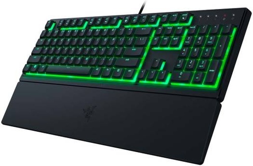 [RZ03-04470100-R3M1] Razer Ornata V3 X Low Profile Mecha-Membrane Wired Keyboard, UV Coated Keycaps, Single Zone RGB Lighting, 1000 Hz Ultrapolling, Wrist Rest, Silent Switch, US English Layout, Black | RZ03-04470100-R3M1