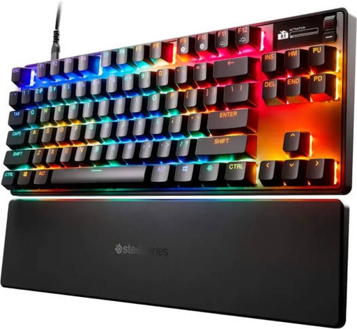 [64740] SteelSeries Apex Pro TKL Gen 3 Mechanical Gaming Keyboard, OmniPoint 3.0 Adjustable HyperMagnetic Switches, Double Shot PBT Keycaps, US English Layout, Wired Connectivity, Black | 64740