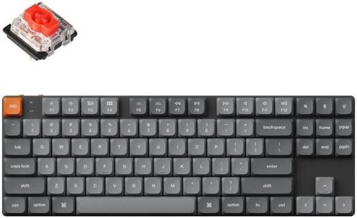 [K1M-H1-AR] Keychron K1 Max QMK/VIA Wireless Custom Mechanical Keyboard, Red Linear Low-Profile Gateron Switch, 80% TKL Size, Tri-Mode Connectivity (2.4GHz, BT, Wired), English-Arabic Layout, Black | K1M-H1-AR