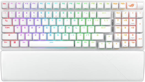 [90MP037A-BKCA10] ASUS ROG X901 Strix Scope II 96% Gaming Keyboard, NX Snow Switches, Hot-Swappable, ROG Omni Receiver, UV-Coated ABS keycaps, Tri-Mode Connection, English - Arabic Layout, White | 90MP037A-BKCA10