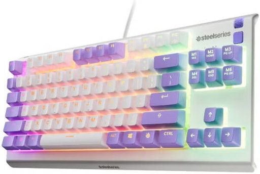 [64951] SteelSeries Apex 3 TKL Wired Membrane Gaming Keyboard, Whisper-Quiet Gaming Switches, Customizable 8-Zone RGB Illumination, High Quality Polymer Frame, English (US) Layout, Amethyst | 64951