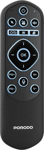 [PDAMX6BK] Porodo Miko Mini Keyboard, Wireless Air Mouse Remote with 6 Axis Gyro Sensor, Bluetooth 5.2 and 2.4GHz Keyboard, Rechargeable USB C for Android Windows Mac Linux, Black | PDAMX6BK