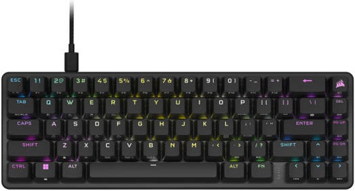 [CH-91A401A-NA] Corsair K65 PRO MINI RGB 65% Optical-Mechanical Wired Gaming Keyboard, CORSAIR OPX Optical Switches, 8000Hz Hyper-Polling Rate, Aluminum Frame, English (NA) Layout, Black | CH-91A401A-NA