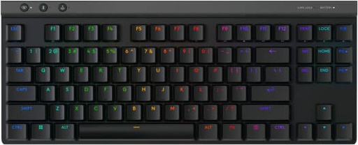 [920-012580] Logitech G515 Gaming Mechanical Keyboard, Lightspeed, Tkl, RGB Backlit, Wireless, USB, Bluetooth, 2.4 Ghz, Qwerty, US Layout, Key Switch Gl Tactile, Black | 920-012580