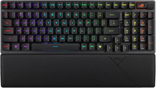 [90MP03S2-BKCA00] ASUS ROG Strix Scope II 96 RX Wireless Mechanical Keyboard, RX Blue Switch, Sound-Dampening Foam, ABS Keycaps, Tri-Mode Connectivity, English - Arabic Layout, Black | 90MP03S2-BKCA00