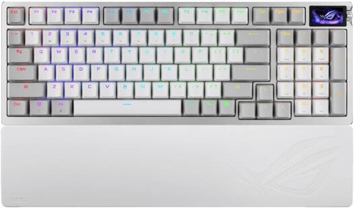[90MP040H-BKCA10] ASUS ROG Azoth 96 HE Gaming Keyboard, ROG HFX V2 Magnetic Switch, Tri-Mode Connectivity, ROG Hall Effect Technology, Up to 3.5mm Actuation Point, English-Arabic Layout, White | 90MP040H-BKCA10
