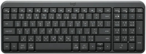 [920-013463] Logitech K250 Bluetooth Keyboard, Easy Connectivity, Spill-Resistant, Comfortable Keys, Connectivity LED Indicator Lights, Tilt Legs, English-Arabic Keyboard, Graphite | 920-013463