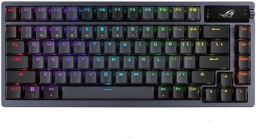 [90MP0316-BKUA01] ASUS ROG Azoth 75 DIY Custom RGB Gaming Keyboard, OLED Display, Tri-mode Connection, Hot-Swappable ROG NX Red Switches & Keyboard Stabilizers, PBT Keycaps, ENG Layout, Black | 90MP0316-BKUA01