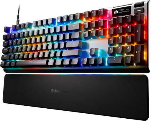 [64660] SteelSeries Apex Pro Gen 3 Full Size Mechanical Gaming Keyboard, OmniPoint 3.0 Adjustable HyperMagnetic Switches, Double Shot PBT Keycaps, US English Layout, Wired Connectivity, Black | 64660