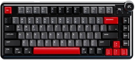 [KB-NIGHTHAWK75TRI-CYB01] Cybeart Nighthawk 75 Signature Edition Gaming Keyboard, 75% Layout, Pre-Lubed Switches, Hot-Swappable, RGB Backlit, Tri Mode Connectivity, Media Knob, Black/Red/Gray | KB-NIGHTHAWK75TRI-CYB01