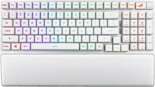 [90MP03S2-BKCA10] ASUS ROG Strix Scope II 96 RX Wireless Mechanical Keyboard, RX Optical Switch, Sound-Dampening Foam, ABS Keycaps, Tri-Mode Connectivity, English - Arabic Layout, White | 90MP03S2-BKCA10
