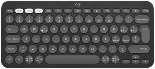 [920-011867] Logitech Pebble Keys 2 K380s Keyboard, Bluetooth 5.1 Connectivity, Up to 3 Multi-Device Pairing, Customizable Fn Shortcut Keys, 2x AAA Battery, English Layout, On / Off Button, Graphite | 920-011867