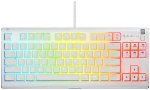 [64898] SteelSeries Apex Pro TKL Gen 3 Gaming Keyboard, OmniPoint 3.0 Adjustable HyperMagnetic Switches, OLED Smart Display, Double Shot PBT Keycaps, US English Layout, Wired Connectivity, White | 64898