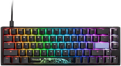 [DKON2167ST-RUSPDCLAWSC1] Ducky One 3 65% Mechanical Keyboard, Cherry RGB Red Switch, Double Shot PBT, Hot-Swappable, Detachable USB-C, English Layout, Black | DKON2167ST-RUSPDCLAWSC1