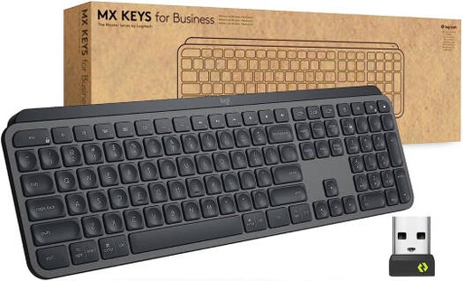 [920010116] Logitech MX Keys for Business, Wireless Bluetooth Keyboard, Comfort, Stability, and Precision, Auto-Adjusting Backlighting, Reduced Keystroke Noise, English, Graphite | 920010116