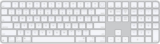 [MXK73LL/A] Apple Magic Keyboard, Touch ID Sensor and Numeric Keypad, USB-C, Pairs Automatically with Mac, Wireless and Rechargeable, White Keys | MXK73LL/A