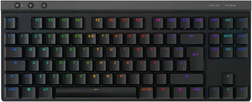 [920-012538] Logitech G G515 Gaming Mechanical Keyboard, Lightspeed, Tkl, RGB Backlit, Wireless, USB, Bluetooth, 2.4 Ghz, Qwerty, UK Layout, Key Switch Gl Tactile, Black | 920-012538