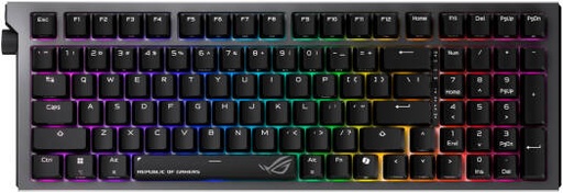 [90MP04IF-BKCA03] ASUS ROG Strix Morph 96 Wireless Gaming Keyboard, Hot Swappable, ROG NX Snow V2 Switches, Tri Mode Connectivity 2.4GHz Bluetooth USB C, English-Arabic Layout, Gasket Mount Design | 90MP04IF-BKCA03