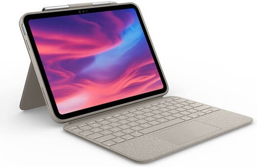 [920-012420] Logitech Logitech Combo Touch iPad 10th Gen & A16 , 4 Modes, vDetachable keyboard, 60° Type Mode, 20° Sketch Mode, Up to 16 Levels of Adjustable Backlighting, Sand | 920-012420