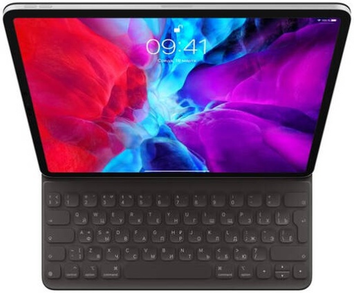 [MXNL2RS/A] Apple Smart Keyboard Folio for 12.9" iPad Pro 6 Gen, Adjustable Viewing Angles, No Charging or Pairing Required, Front and Back Protection, English-Russian Layout, Black | MXNL2RS/A