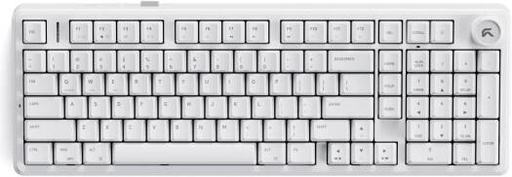 [KB-AKULA99TRI-CYB02] Cybeart Akula 99 Mechanical Gaming Keyboard, 99% Layout, Pre-Lubed Switches, Hot-Swappable, RGB Backlit, Full-Size Wired USB-C Keyboard with Media Knob, White | KB-AKULA99TRI-CYB02