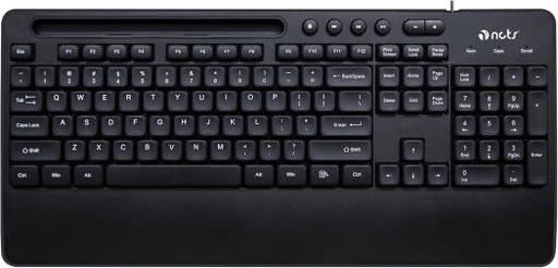 [NCTS-KB9B] NCTS KB9B Wired Keyboard, 104 Keys, English Layout, Handle Rest, Sunken Key Cap, Silk Printing With UV Wear-Resisting, USB 2.0 Interface, Notebook Card Slot, Black | NCTS-KB9B