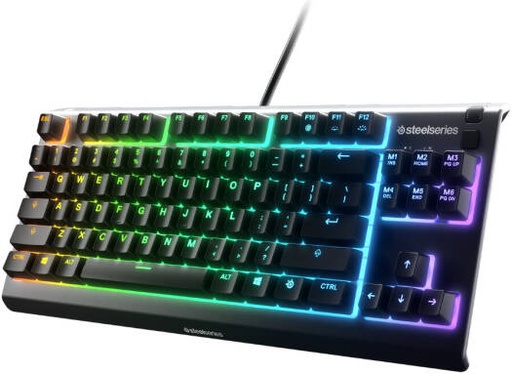 [64931] SteelSeries Apex 3 TKL Wired Membrane Gaming Keyboard, With 8 Zone RGB Backlighting, IP32 Water Resistant, Gaming Grade, English - Arabic Layout, Black | 64931