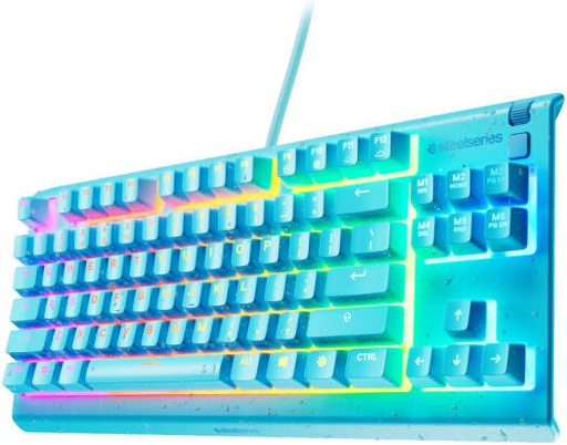 [64933] SteelSeries Apex 3 TKL Wired Membrane Gaming Keyboard, Whisper-Quiet Gaming Switches, Customizable 8-Zone RGB Illumination, High Quality Polymer Frame, English (US) Layout, Aqua | 64933