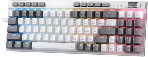 [K655] Redragon Magic-Wand SE K655 RGB Wired Mechanical Gaming Keyboard, 75% Layout, 78 Keys, Hot-Swappable, Quiet Linear Red Switch, Vibrant Groovy 20 RGB Presets, White | K655