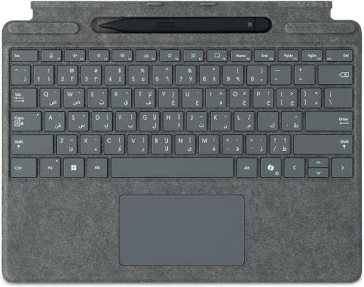 [8X6-00227] Microsoft Surface Pro 11th Edition Keyboard With Slim Pen 2, Compatible with Surface Pro 13" (11th Edition), English/Arabic Layout, Platinum | 8X6-00227