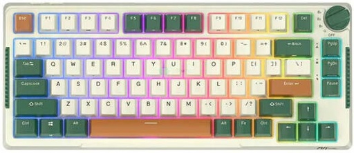 [RK-H81] RK Royal Kludge RK-H81 Time Machine Mechanical Keyboard, 81 Keys, Sky Cyan Switch, RGB Backlight Lighting, Hot Swappable Socket, Tri-Mode Connectivity, Plug & Play, Green | RK-H81