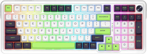 [K686WBG-RGB-MAX] Redragon EISA MAX K686 PRO Wireless Gasket Mechanical Keyboard, 96% Layout, 98 Keys, 5 Layer Sound Kit, Linear Mint Mambo Switch, Knob Control, 4000mAh Battery, White/Green/Black | K686WBG-RGB-MAX