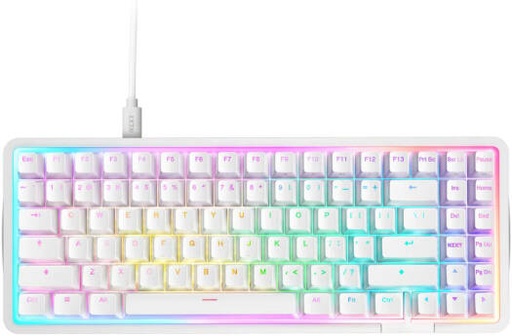 [KB-101NW-US] NZKT Function Elite MiniTKL Gaming Keyboard, 87 Keys, Magnetic Switches, 8K Polling Rate, RGB Lighting, Adjustable Actuation, Double-Shot PBT Keycaps, Hall Effect, English Layout, White | KB-101NW-US