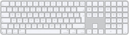 [MXK73B/A] Apple Magic (USB-C) Keyboard, Touch ID, Numeric Keypad, USB Type-C charging cable, Wireless BT, Built-In Rechargeable Battery, British English, White | MXK73B/A