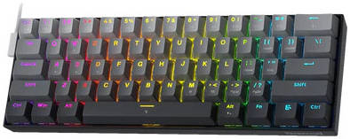[FIZZ K617] Redragon K617 FIZZ Magnetic Switch Gaming Keyboard, 60% Compact 61 Keys, 8K Hz Polling, Adjustable Actuation, Rapid Trigger Tech, RGB Backlit, Wired USB-C, Black | FIZZ K617