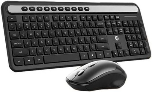 [CS500] HP CS500 wireless keyboard & mouse kit, Layout ABNT2 Band Frequency ISM Mouse 1600 DPI, requires 2 AAA Batteries, Include Quick Access Keys, Ultra Precise Mouse & Encryption, Black | CS500