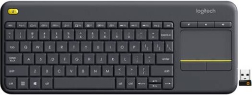 [920-007119] Logitech K400 Plus TKL Wireless Membrane Keyboard for PC/TV/Laptop/Tablet with Built-in Touchpad, Quiet Keys, Large Touchpad, Wireless and Compatible Black | 920-007119