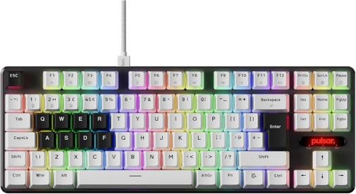 [PCMK2HE8O1W] Pulsar PCMK 2 TKL Ultrafast Magnetic Hall Effect Gaming Keyboard, Rapid Trigger, Adjustable Actuation Magnetic Switch, 8k Polling, Ultra-Low Latency, RGB Lighting, Hot-Swap, Black/White | PCMK2HE8O1W