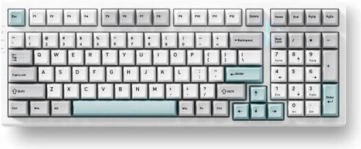 [MC-G98S-4] MCHOSE G98 Pro 98% Mechanical Gaming Keyboard, Flame Orange Switch, 1ms Ultra-Low Latency, Hot-Swappable, PBT Keycaps, N-Key Rollover, Tri-Mode Connectivity, 8000mAh, Gray and Blue | MC-G98S-4