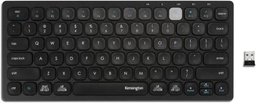 [K75502AB] Kensington Multi-Device Dual Wireless Compact Keyboard, Scissor & Shortcut Mechanism, Low Battery Indicator, English - Arabic QWERTY Layout, Bluetooth / USB 3.0 Connectivity, Black | K75502AB