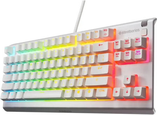 [64819] SteelSeries Apex 3 TKL Wired Membrane Gaming Keyboard, 8-Zone RGB Illumination, 24 Keys N-Key Roll Over, Gaming-Grade Anti-Ghosting, English (US) Layout, White | 64819