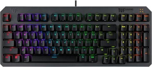 [90MP0390-BKCA00] ASUS TUF Gaming K3 Gen II Wired Mechanical Keyboard, Red Switches, N Key Rollover, Anti-Ghosting Keys, Silicone-Gasket Mount, Dampening Foam, English - Arabic Layout, Black | 90MP0390-BKCA00