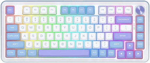 [K681WBP-RGB-PRO] Redragon K681 75% Mechanical Keyboard, 81 Key, Hot-Swappable, RGB Backlight, Anti-Ghosting Keys, Double-Shot Keycaps, ENG Layout, Longyin Linear Switch, Tri-mode Connectivity, Purple | K681WBP-RGB-PRO