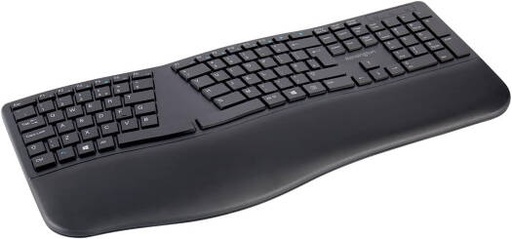 [K75401UK] Kensington Pro Fit Ergo Wireless Keyboard, Quiet & Spill-Proof Keys, UK QWERTY Layout, Dual 2.4GHz and Bluetooth 4.2 Technology, Compatible with Chrome OS, MacOS and Windows, Black | K75401UK