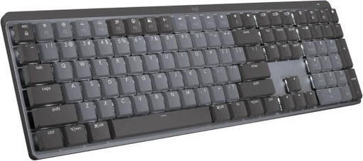 [920-010547] Logitech MX Mechanical Wireles Keyboard, for Windows/macOS with Backlit Keys, Easy-Switch, USB-C Rechargeable, Caps Lock and Battery Status, English Tactile Quiet, Graphite | 920-010547