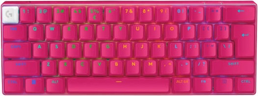[920-011954 / 920-011949] Logitech G PRO X 60 LIGHTSPEED 60% Wireless Keyboard, Tri-Mode Connectivity, Up to 65H Battery, LIGHTSYNC RGB Lighting, GX Tactile Optical Switches, English Layout, Magenta | 920-011954 / 920-011949